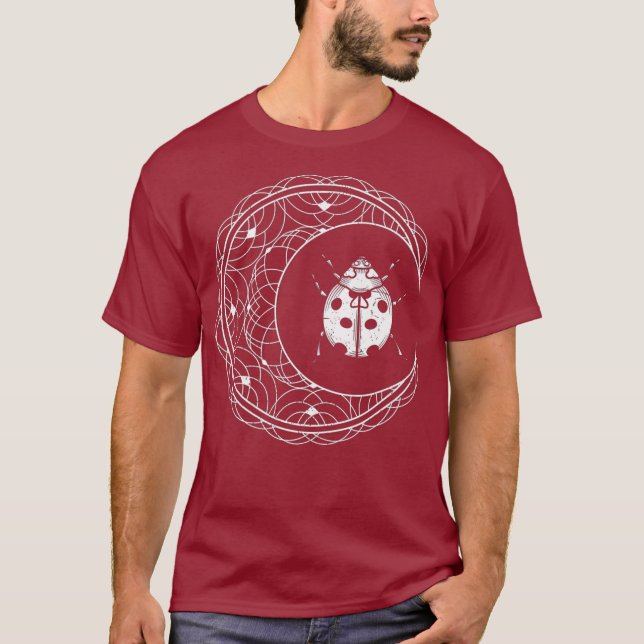 Crescent Moon Entomologist Ladybug Insect Pagan T-Shirt (Front)