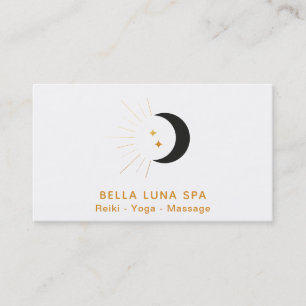 *~* Crescent Moon Gold Moon Beams Twinkle Stars Business Card