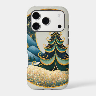 Crescent Moon Gold Winter Christmas Wonderland