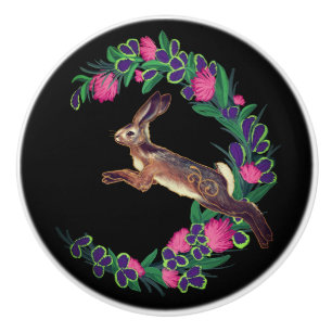 Crescent Moon March Hare Ceramic Knob