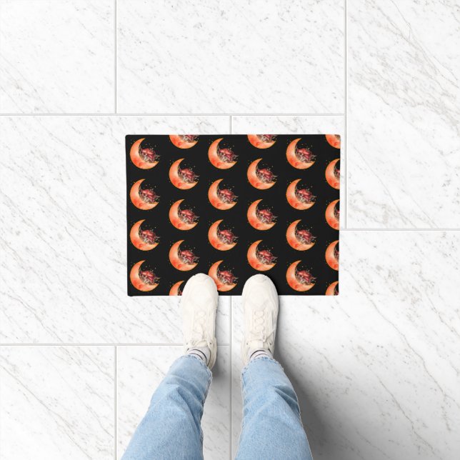Crescent Moon Mushroom Cottagecore Fungi Mycology Doormat (Indoor)