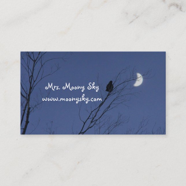 Crescent Moon Night Sky Business Card (Front)
