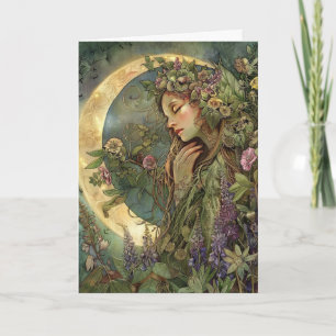 Crescent Moon Ostara Greeting Card