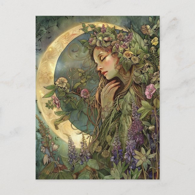 Crescent Moon Ostara Postcard (Front)