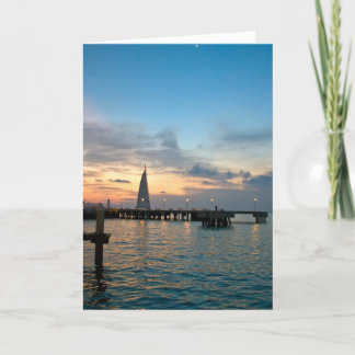 Crescent-Moon-Over-Key-West-Dock - Customised Thank You Card