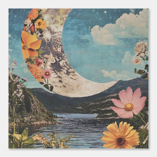 Crescent Moon Over Serene Landscape Wallpaper