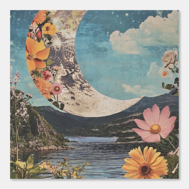 Crescent Moon Over Serene Landscape Wallpaper (Front)
