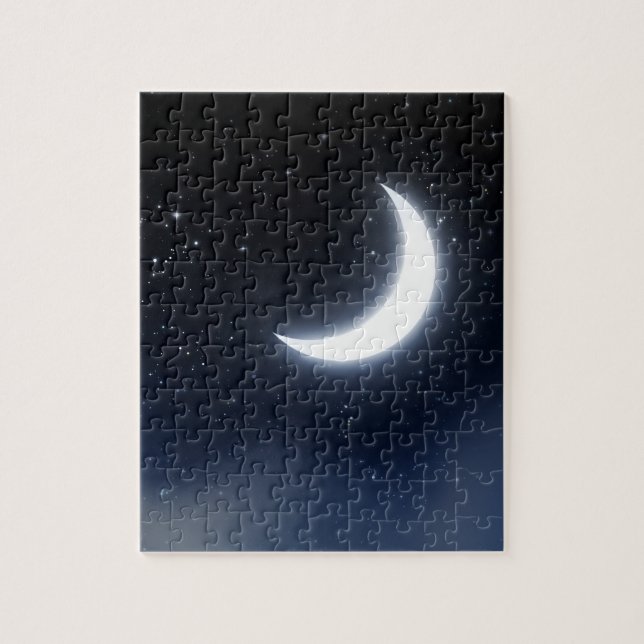 Crescent Moon over Starry Sky2 Jigsaw Puzzle (Vertical)