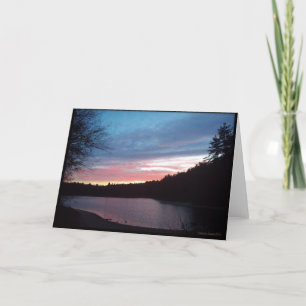 Crescent Moon over Walden Pond Card