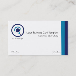 Crescent Moon Planets Blue Logo Business Card