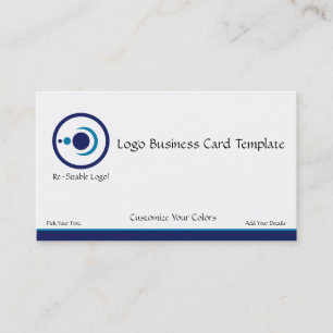 Crescent Moon Planets Blue Logo Business Card