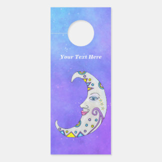 Crescent Moon Pretty Face Decorated With Colours Door Hanger