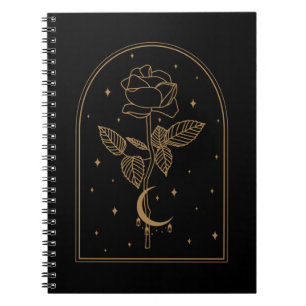 Crescent Moon Rose Occult Witchcraft Wicca Notebook