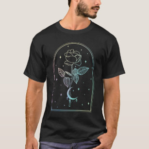 Crescent Moon Rose Occult Witchcraft Wicca Pastel T-Shirt