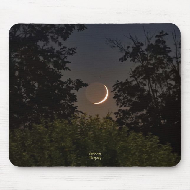 Crescent Moon Setting Mouse Mat (Front)