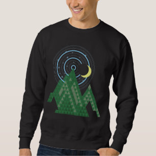 crescent moon sky in the mountain sweatshirt