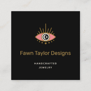 Crescent Moon Star Third Eye Logo Business Card