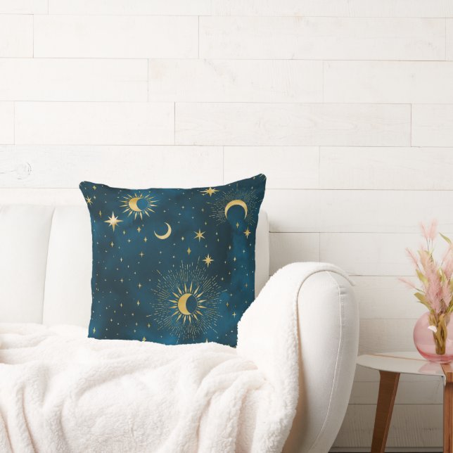 Crescent Moon Starry Night Celestial Cushion (Couch)
