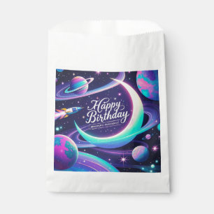 Crescent moon, stars, planets Galaxy-themed Favour Bags