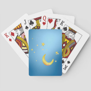Crescent moon stars playing cards