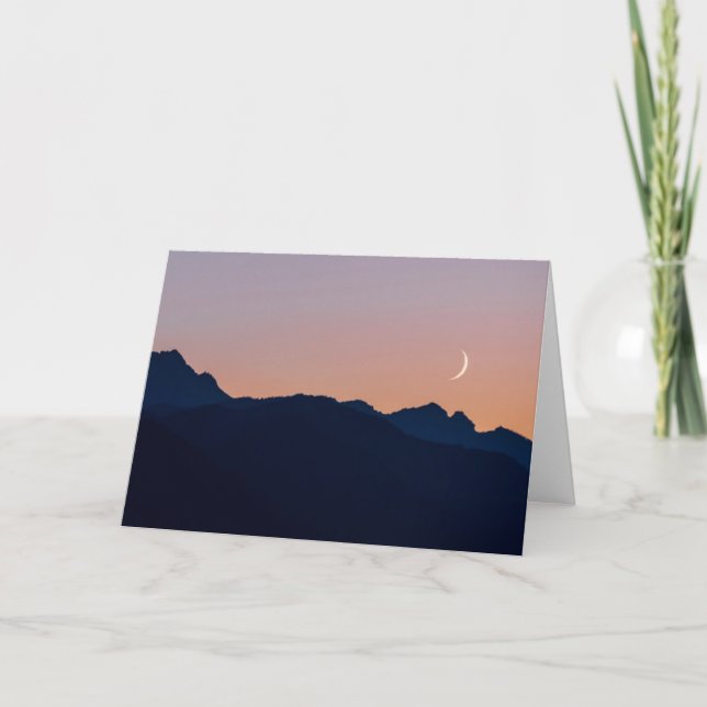 Crescent Moon & Venus | Seabeck, Washington Card (Front)