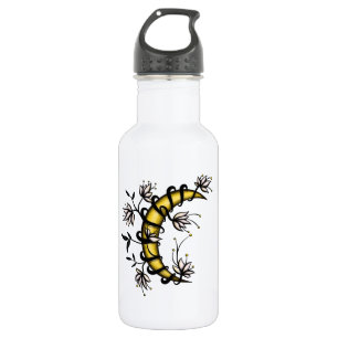 Crescent Moon Wrapped In Flowers Tattoo Style 532 Ml Water Bottle