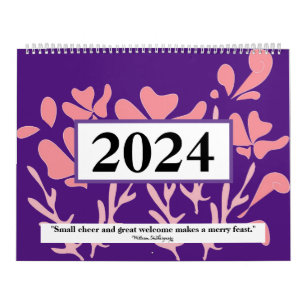 Crescent new designs colourful quarts Shakespeare Calendar