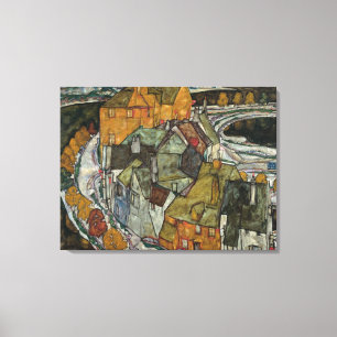 Crescent of Houses II, Island Town by Egon Schiele Canvas Print