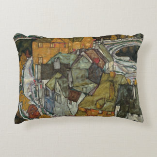 Crescent of Houses II, Island Town by Egon Schiele Decorative Cushion