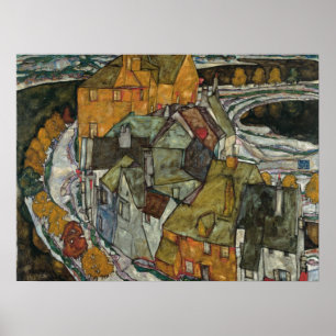Crescent of Houses II, Island Town by Egon Schiele Poster