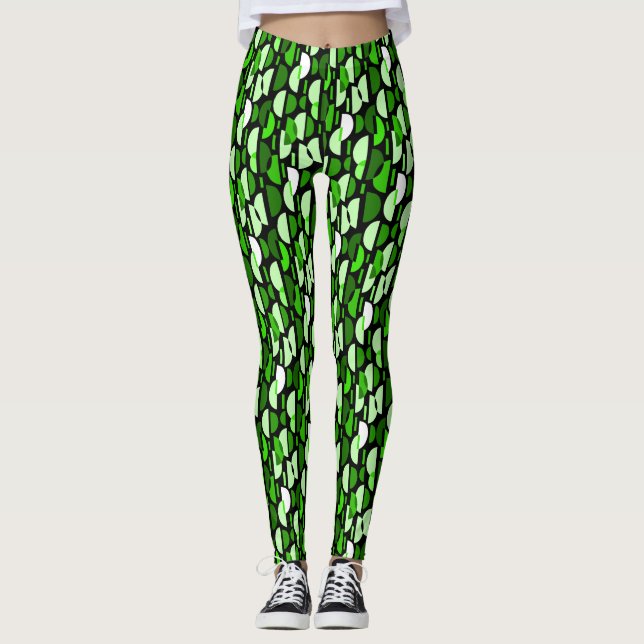 Crescent Pattern 010921 - Grass Green Leggings (Front)