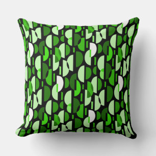 Crescent Pattern 010921 - Grass Green Throw Pillow