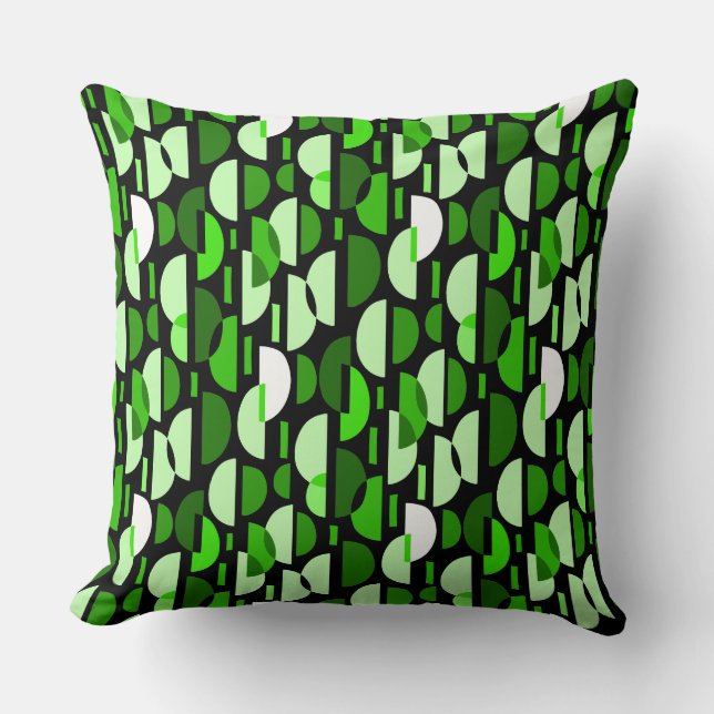 Crescent Pattern 010921 - Grass Green Throw Pillow (Front)
