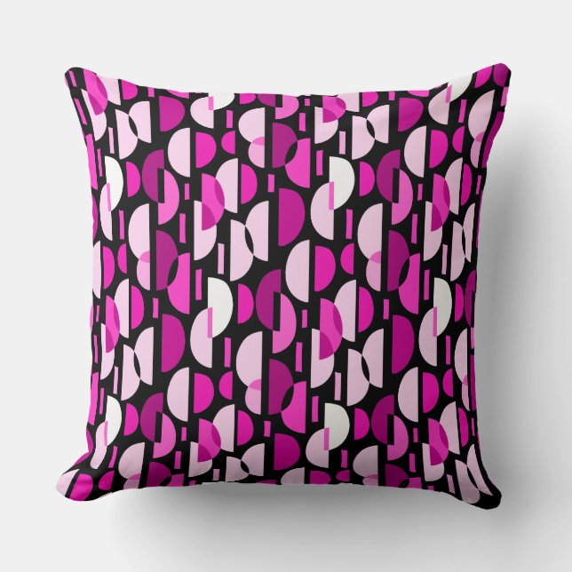 Crescent Pattern 010921 - Magenta Pink Cushion (Front)