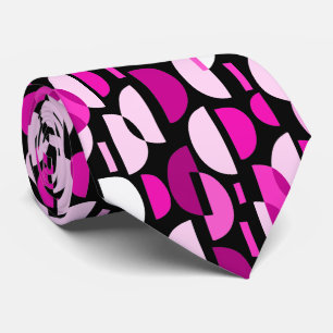 Crescent Pattern 010921 - Magenta Pink Tie