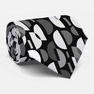 Crescent Pattern 010921 - Monochrome Tie