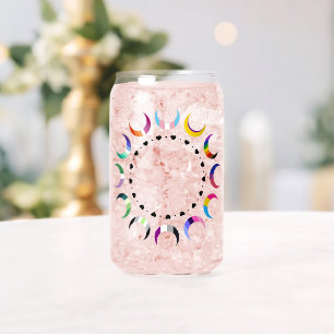 Crescent Pride Moons & Black Hearts Can Glass