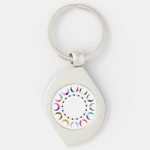 Crescent Pride Moons & Black Hearts Key Ring