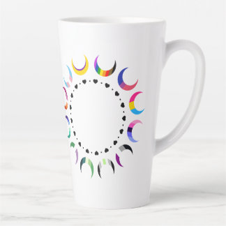 Crescent Pride Moons & Black Hearts Latte Mug