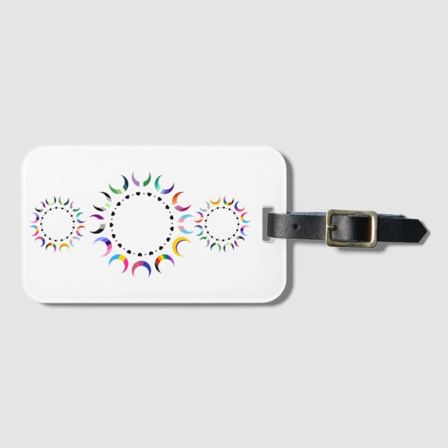 Crescent Pride Moons & Black Hearts Luggage Tag (Front Horizontal)