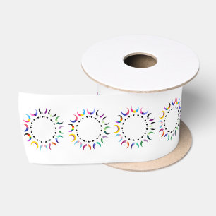 Crescent Pride Moons & Black Hearts Satin Ribbon
