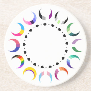 Crescent Pride Moons & Heart Ring Coaster