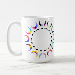 Crescent Pride Moons & Heart Ring Coffee Mug
