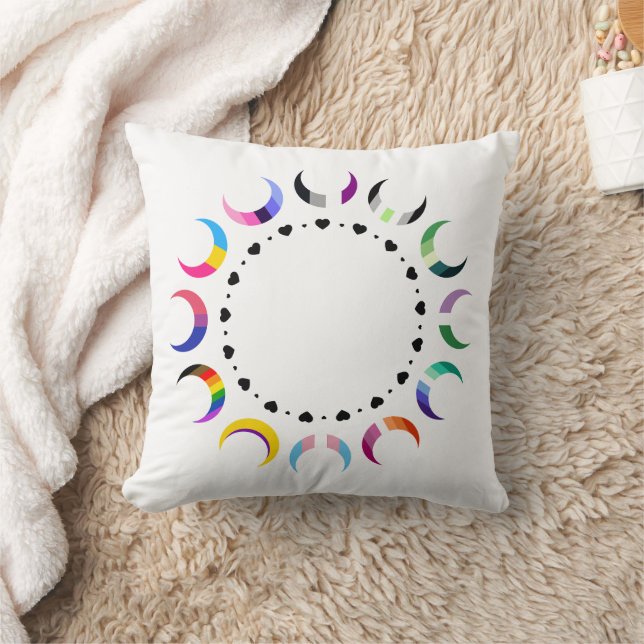  Crescent Pride Moons & Heart Ring  Cushion (Blanket)