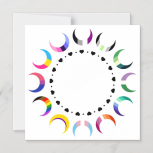 Crescent Pride Moons & Heart Ring Magnetic Invitation