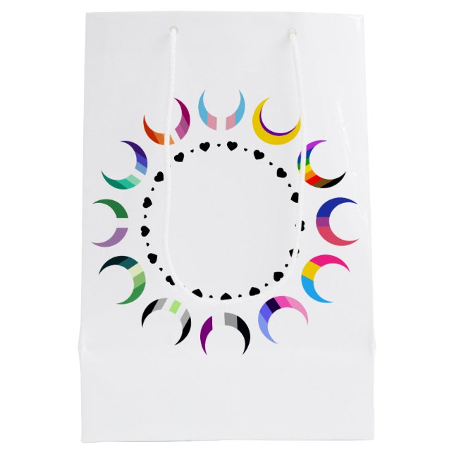  Crescent Pride Moons & Heart Ring  Medium Gift Bag (Back)