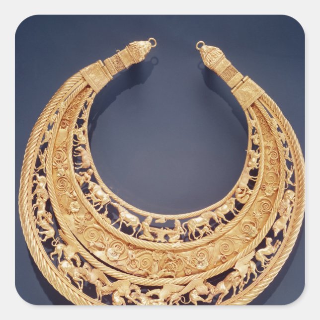 Crescent shaped pectoral from Tolstaya Mogila Square Sticker (Front)