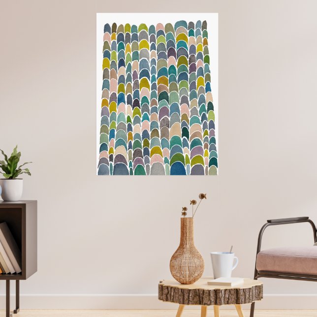 Crescent Tower Moons Watercolor Art Print  (Living Room 3)