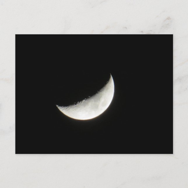 Crescent Waxing Moon Postcard (Front)