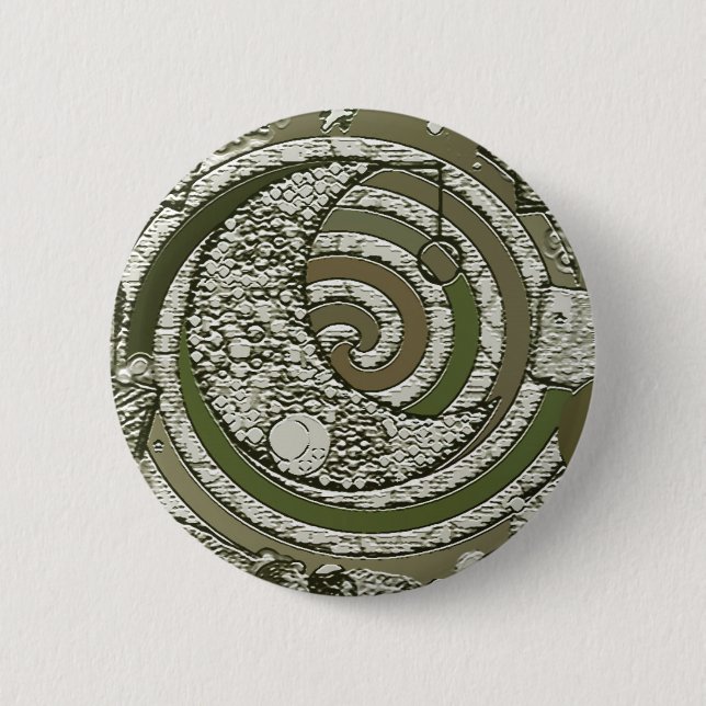 cresent moon 6 cm round badge (Front)